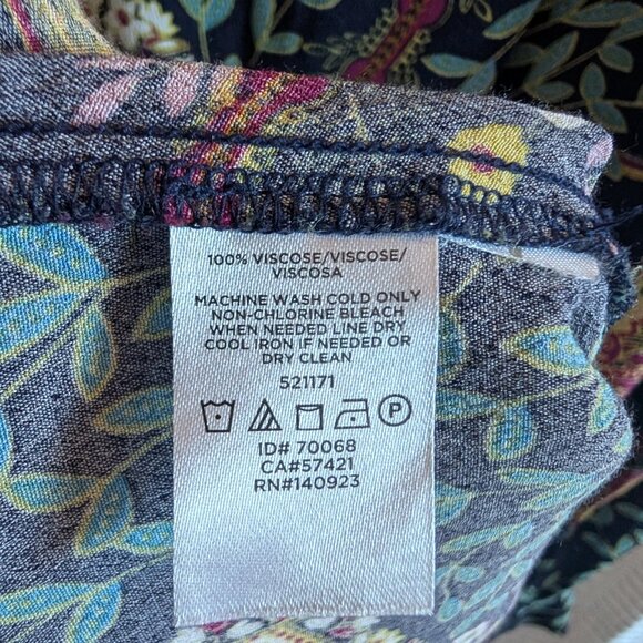 Loft Petites Navy Blue Floral Print Long Sleeve Shirt Dress Size 4 P - Picture 13 of 13